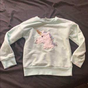 teal unicorn sweater